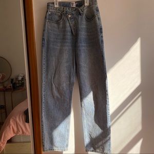 Princess Polly Holly Asymmetrical Straight Leg Jeans